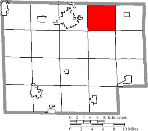 Map of Huron County Ohio Highlighting Townsend Township