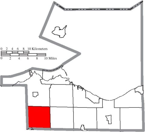Map of Erie County Ohio Highlighting Groton Township