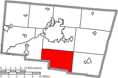 Map of Clark County Ohio Highlighting Green Township