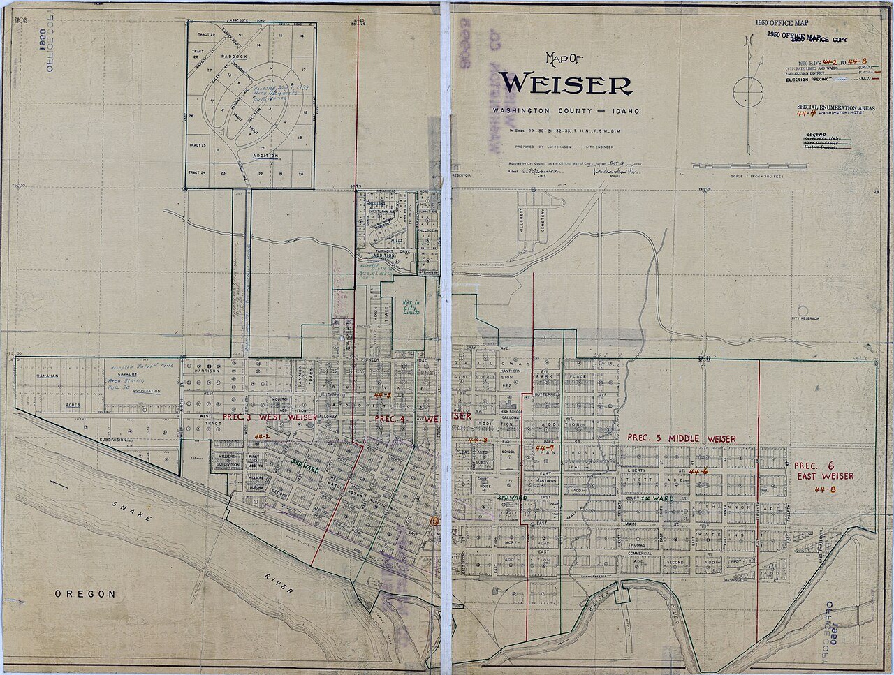 1950 Census Enumeration District Maps - Idaho (ID) - Washington County - Weiser - ED 44-2 to 8