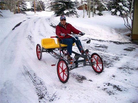 Tumtumcar on an icy street, Ketchum Idaho January 2007