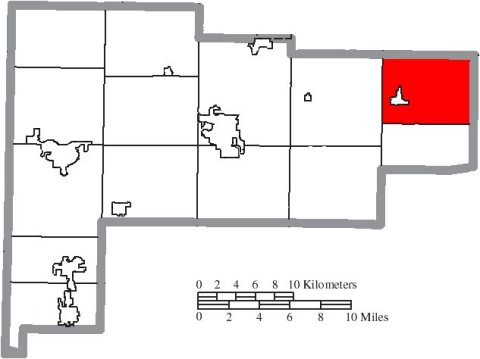 Map of Auglaize County Ohio Highlighting Wayne Township