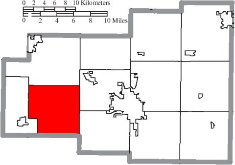 Map of Allen County Ohio Highlighting Amanda Township