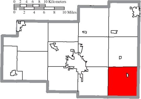 Map of Allen County Ohio Highlighting Auglaize Township