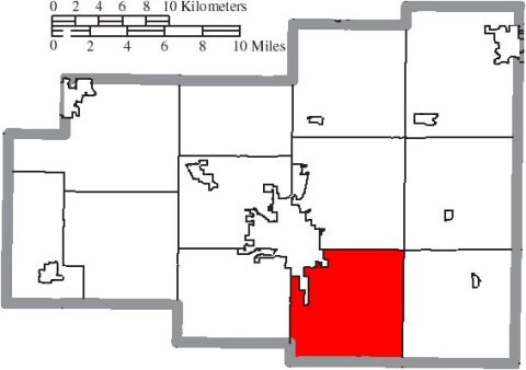 Map of Allen County Ohio Highlighting Perry Township