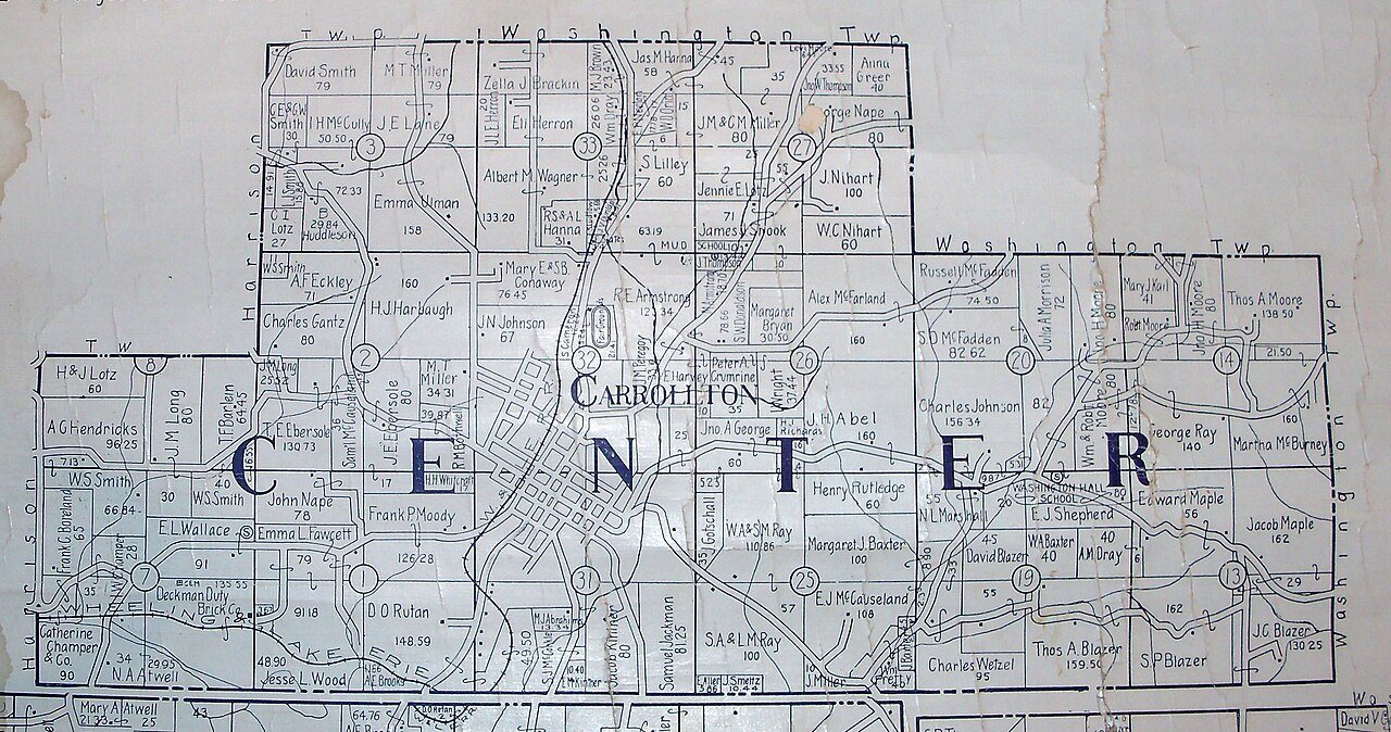 Center Township, Carroll County, Ohio 1915