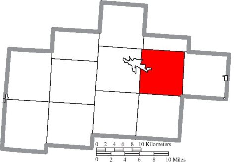 Map of Hocking County Ohio Highlighting Green Township