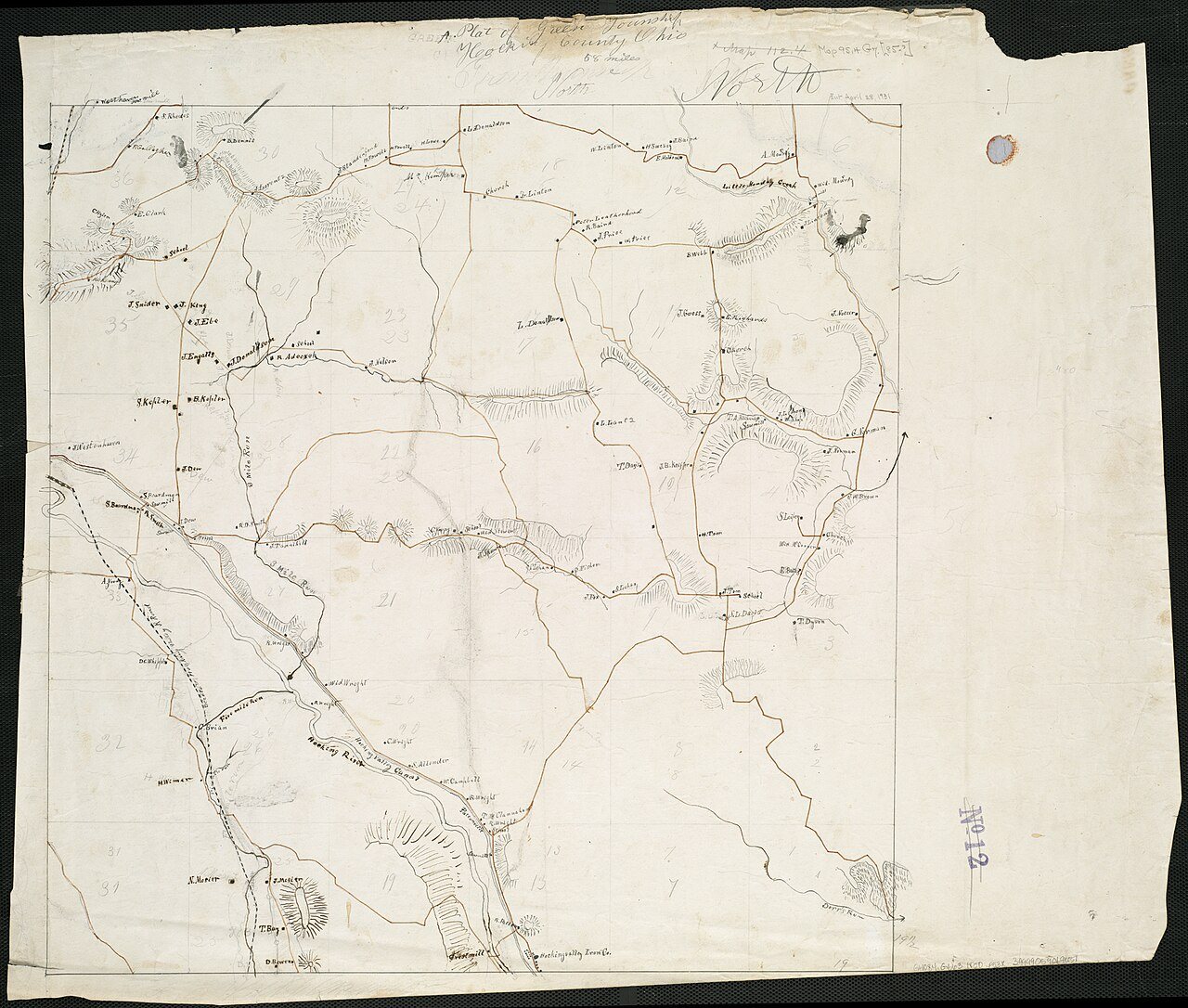 A plat of Green township, Hocking County, Ohio