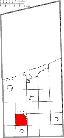 Map of Ashtabula County Ohio Highlighting Rome Township
