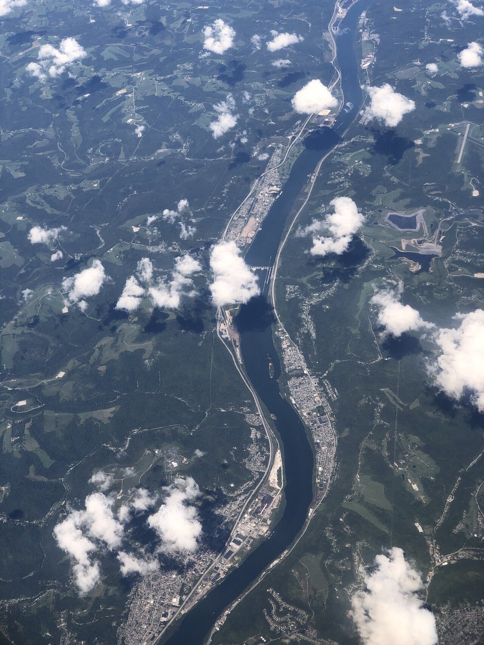 2022-09-09 17 57 03 UTC minus 4 Aerial view of the Ohio River along the Ohio and West Virginia border, centered on the …
