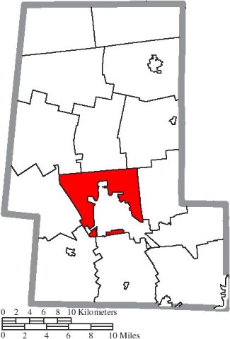 Map of Union County Ohio Highlighting Paris Township