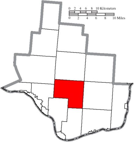Map of Lawrence County Ohio Highlighting Lawrence Township