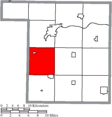 Map of Henry County Ohio Highlighting Flatrock Township
