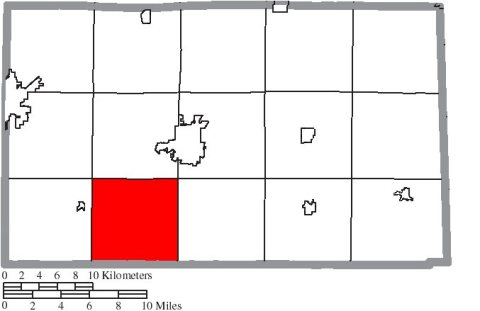 Map of Seneca County Ohio Highlighting Seneca Township