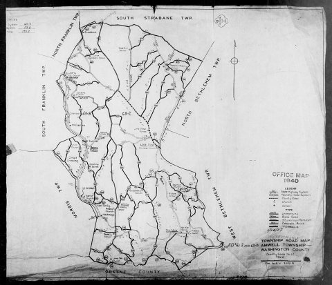 1940 Census Enumeration District Maps - Pennsylvania - Washington County - Amwell - ED 63-2, ED 63-3