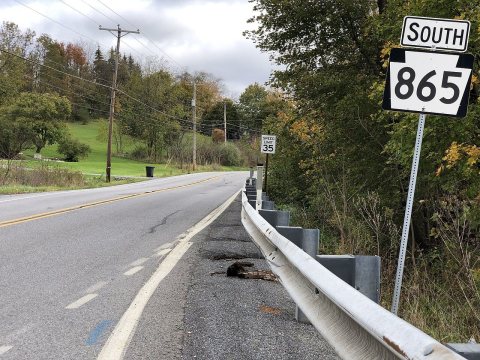 2021-10-27 13 07 50 View south along Pennsylvania State Route 865 (North Tuckahoe Street) at Grandview Road in Antis To…
