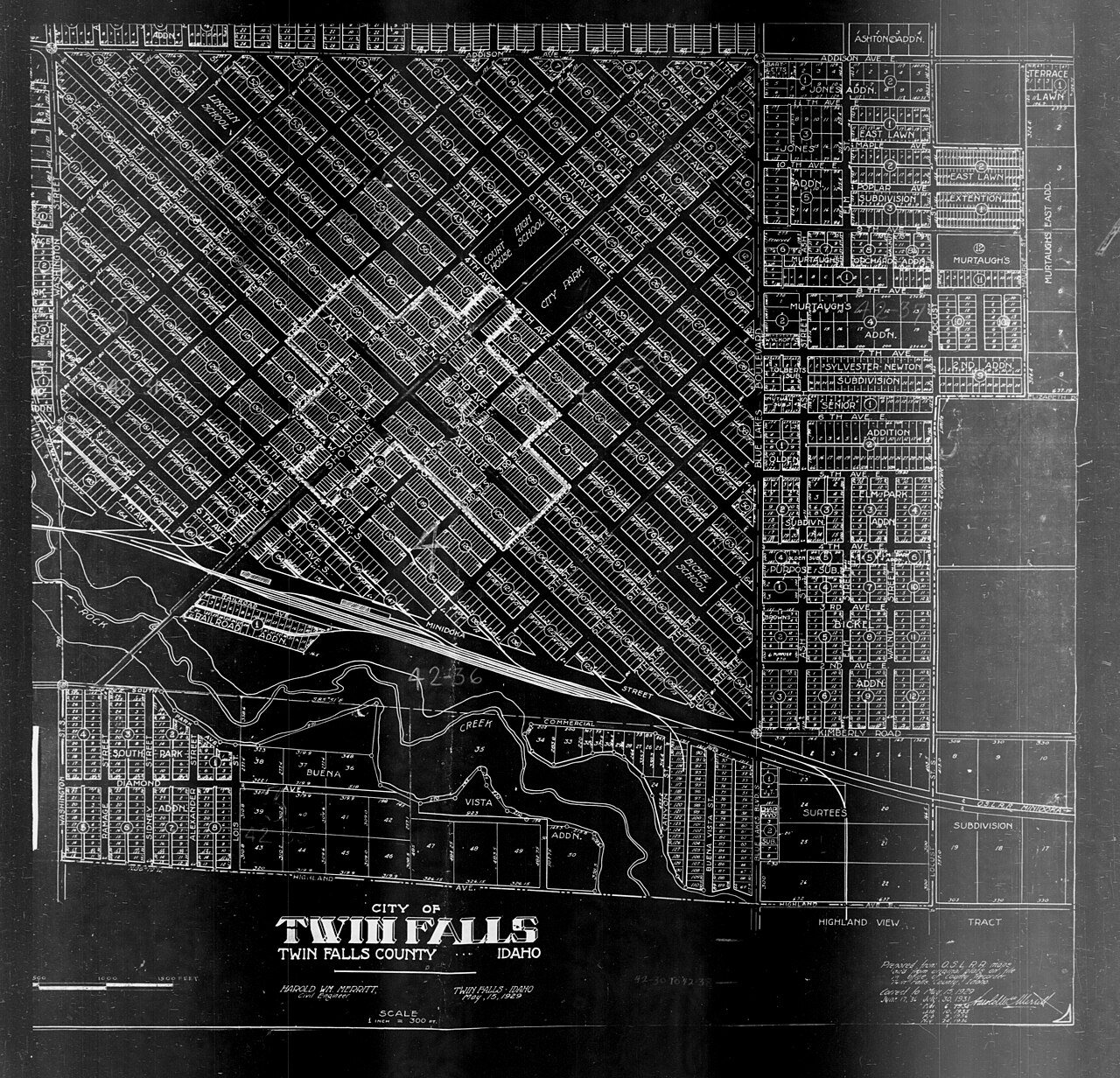 1940 Census Enumeration District Maps - Idaho - Twin Falls County - Twin Falls - ED 42-30 - ED 42-38