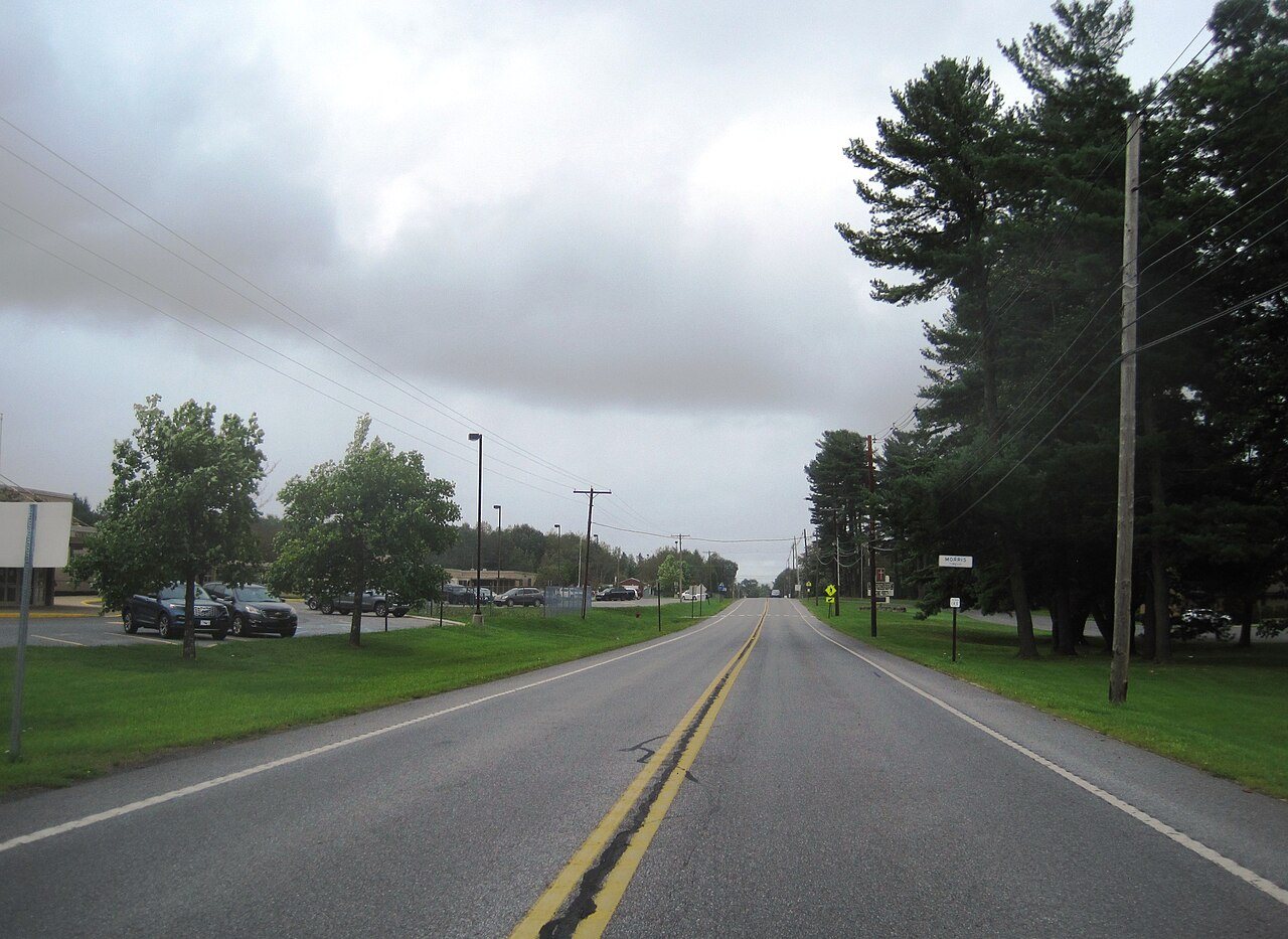 Allport Cutoff eb entering Morris Twp., PA near HS, Aug. 2024