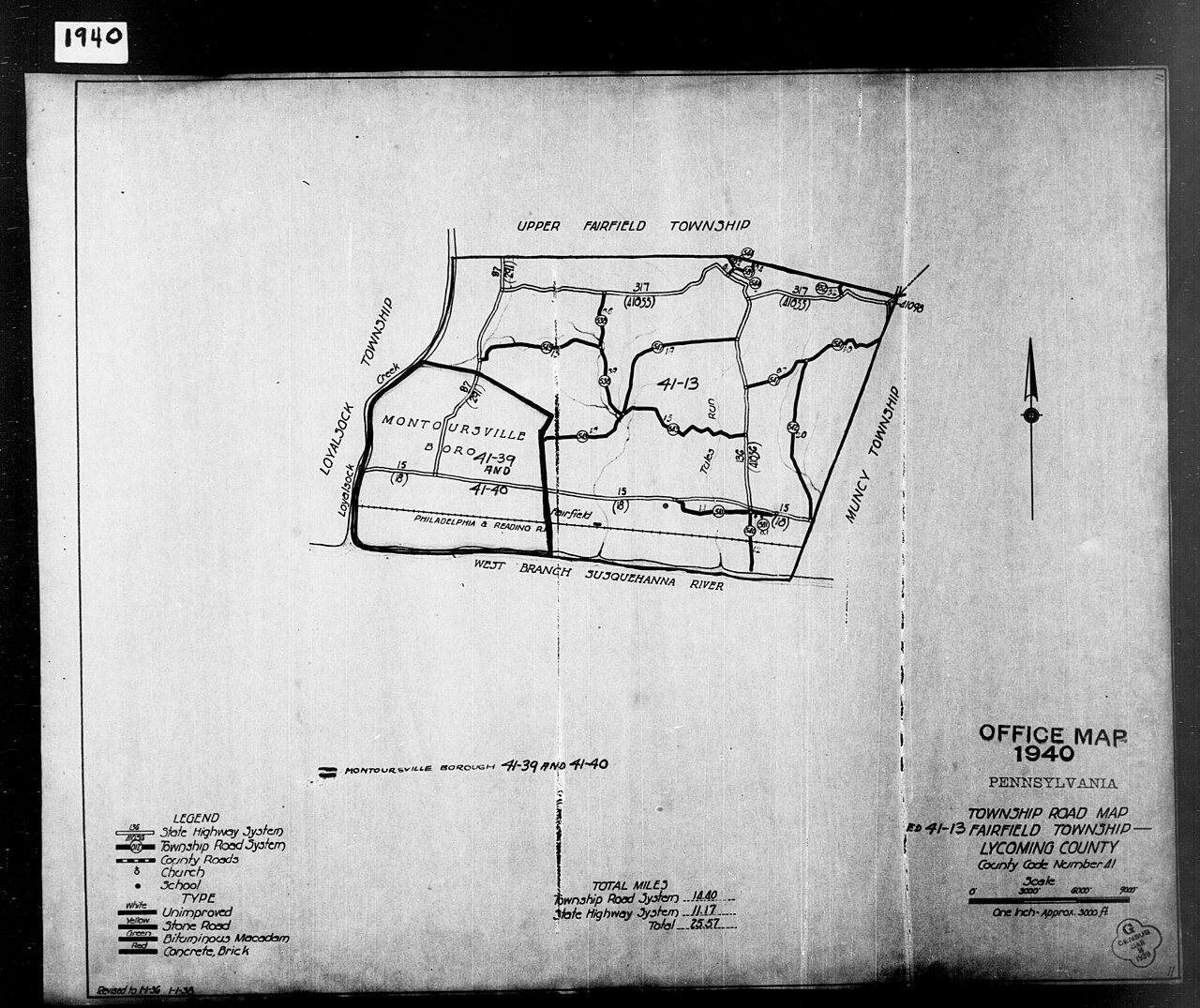 1940 Census Enumeration District Maps - Pennsylvania - Lycoming County - Fairfield - ED 41-13