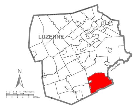 Map of Luzerne County, Pennsylvania Highlighting Foster Township