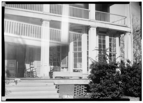 CLOSE-UP NORTH END OF FRONT PORCH - White-McGiffert House and Office, Mesopotamia Street, Eutaw, Greene County, AL HABS…