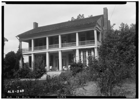 EAST ELEVATION (FRONT) - White-McGiffert House and Office, Mesopotamia Street, Eutaw, Greene County, AL HABS ALA,32-EUT…