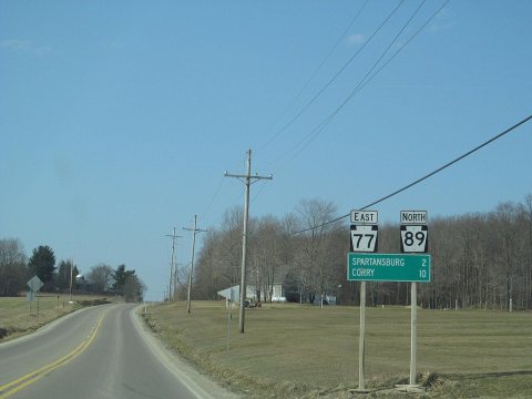 PA 77 eb and PA 89 nb in Sparta Township