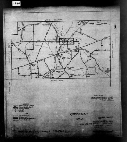 1940 Census Enumeration District Maps - Pennsylvania - Crawford County - Sparta - ED 20-46