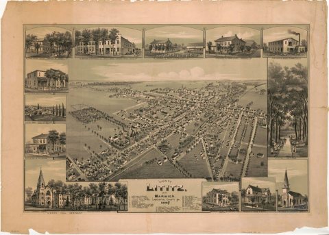 View of Lititz and Warwick, Lancaster County, Pa. - 1887