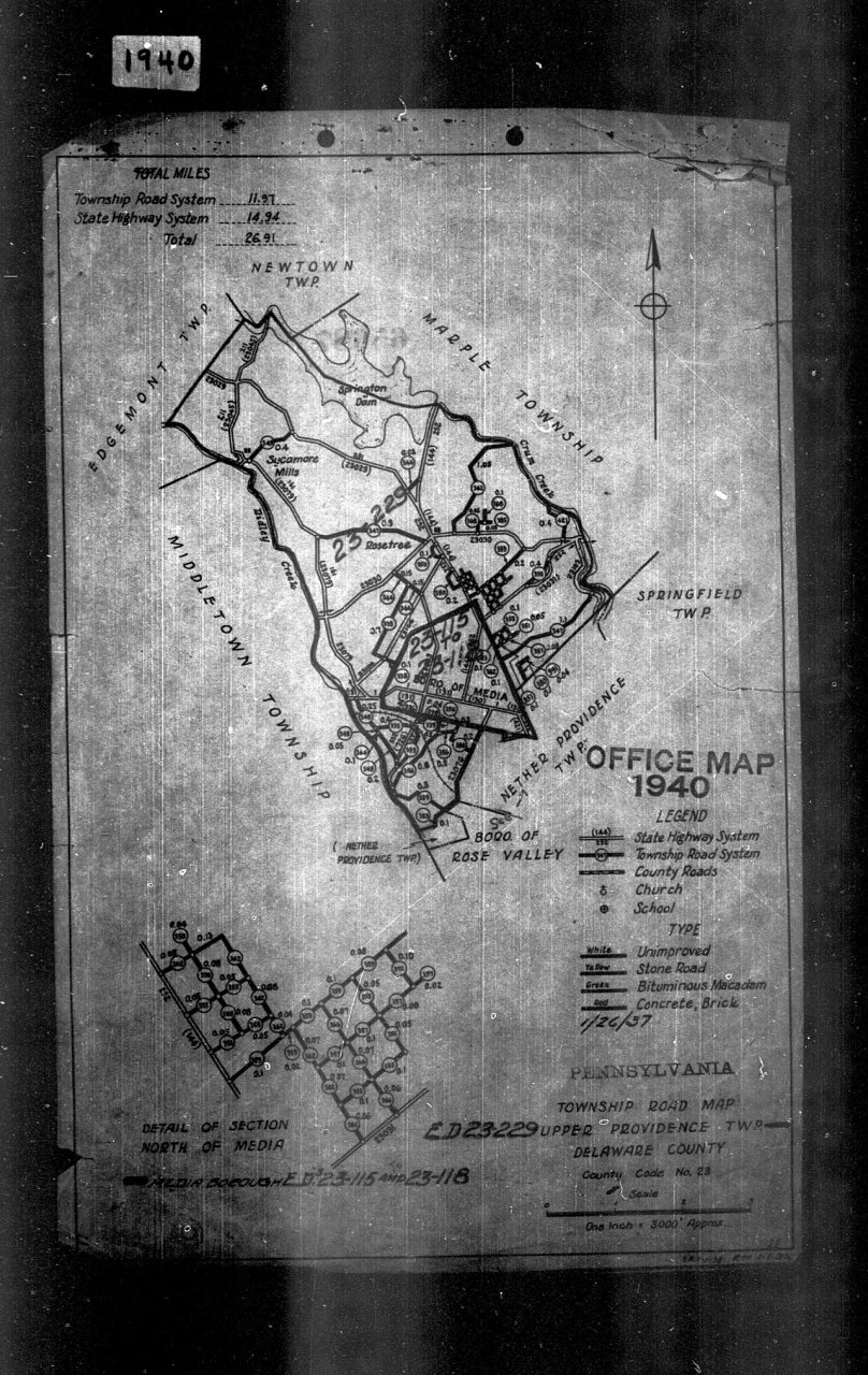 1940 Census Enumeration District Maps - Pennsylvania - Delaware County - Upper Providence - ED 23-229