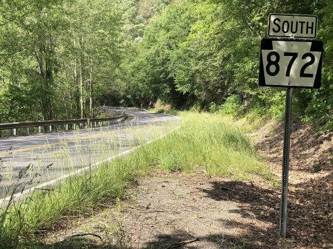 2022-06-13 10 17 39 View south along Pennsylvania State Route 872 (First Fork Road) at Swank Road in Grove Township, Ca…
