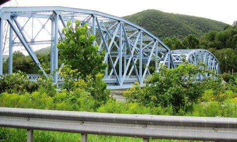 Wykoff Run Road Sinnemahoning Bridge from PA 120, Aug. 2024