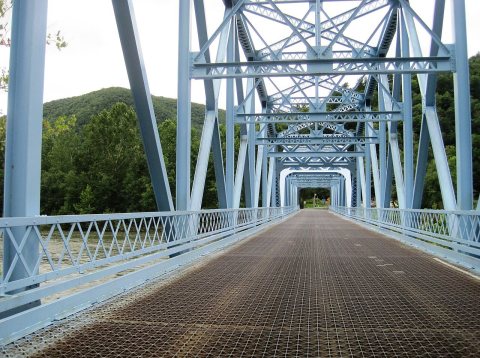 Wykoff Run Road sb on Sinnemahoning Bridge, Aug. 2024