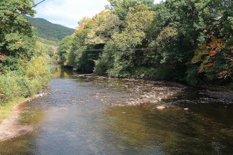 Catawissa Creek looking upstream in Main Township, Columbia County, Pennsylvania