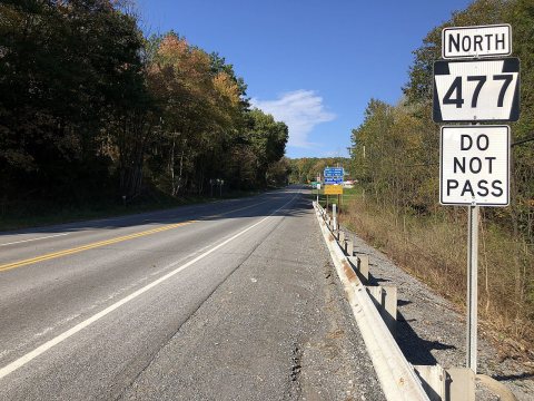 2021-10-20 14 50 28 View north along Pennsylvania State Route 477 (North Mill Street) just north of Interstate 80 (Keys…