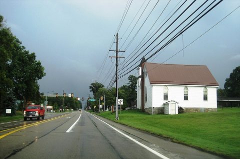 US 40 eb at Sansom Chapel, Wharton Twp., PA, Aug. 2024