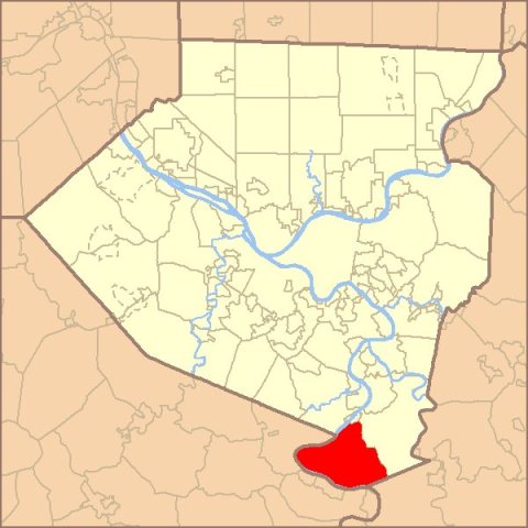 Map of Allegheny County PA Highlighting