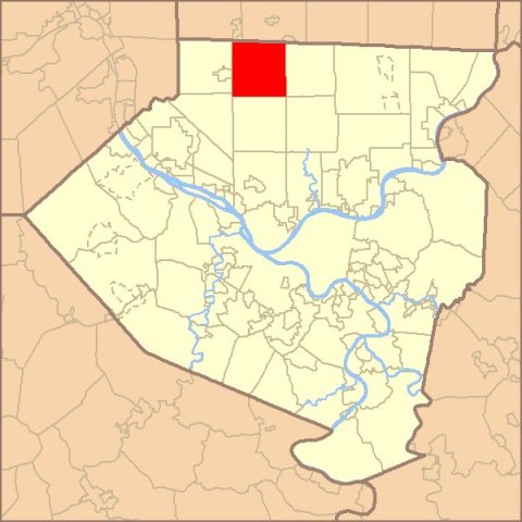 Map of Allegheny County PA Highlighting