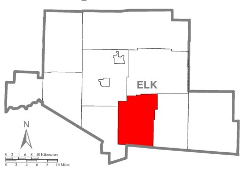 Map of Elk County, Pennsylvania Highlighting Fox Township