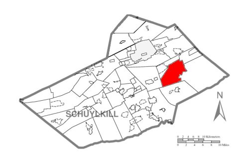 Map of Schuylkill County, Pennsylvania Highlighting Walker Township