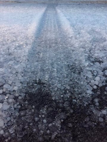 Hail on the driveway!