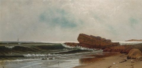 The Beach at Naragansett, Looking Southlabel QS:Len,"The Beach at Naragansett, Looking South"
