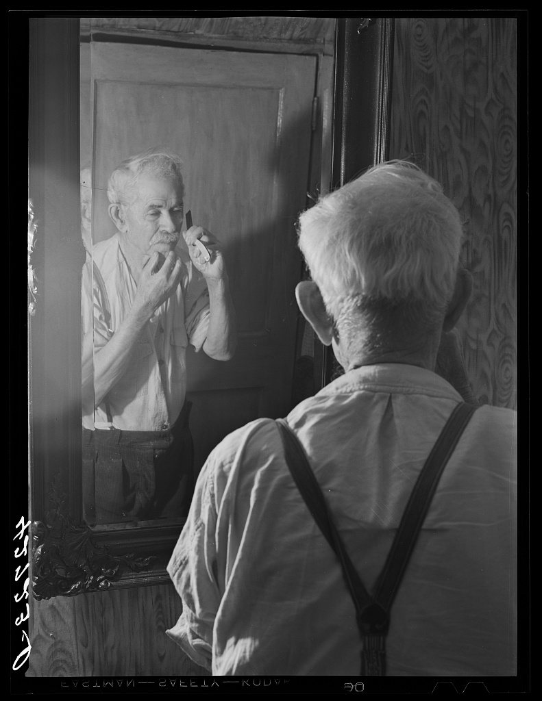 Father of Joseph Oulette, French Canadian FSA (Farm Security Administration) client. Their time is divided between truc…