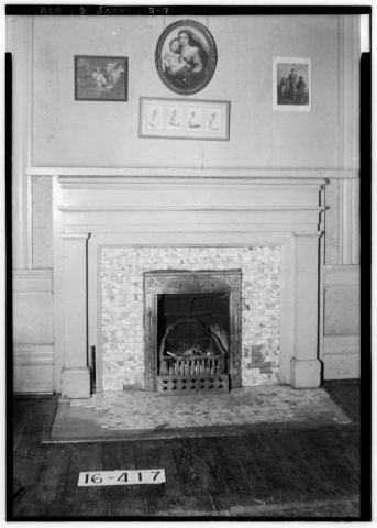 FIREPLACE - W. I. Greenleaf House, Pelham Road, Jacksonville, Calhoun County, AL HABS ALA,8-JACVI,6-7