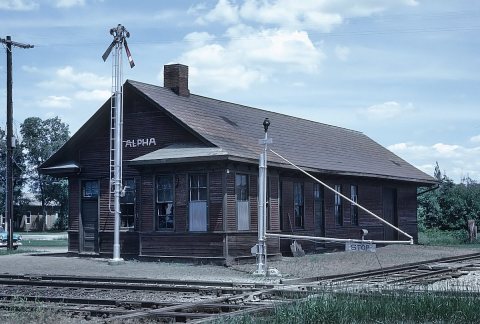 CB&Q station at Alpha, IL on June 19, 1966