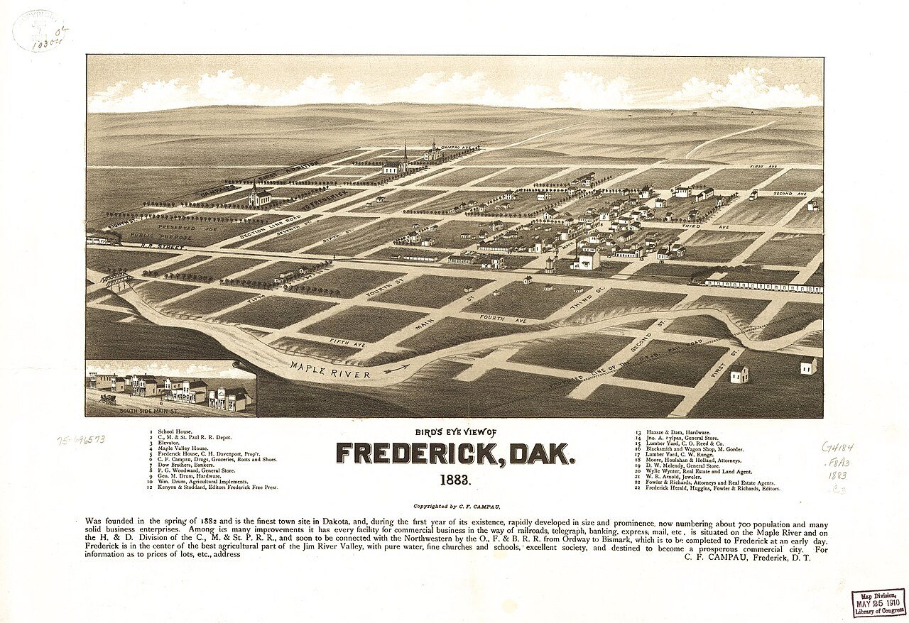 Bird's eye view of Frederick, Dak. 1883