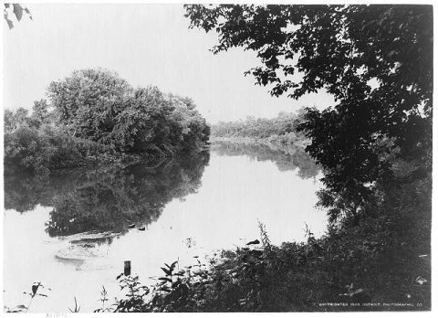 Minnesota River view reflections, New Ulm, Minn
