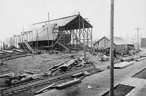 John Lindstrom's Shipyard, Aberdeen, Washington, ca. 1901