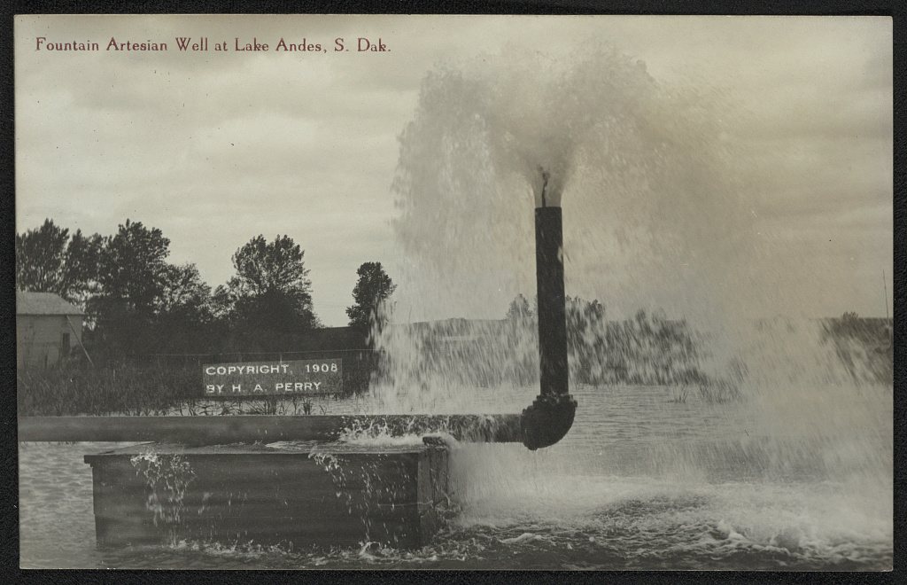 Fountain Artesian Well, at Lake Andes, S. Dak