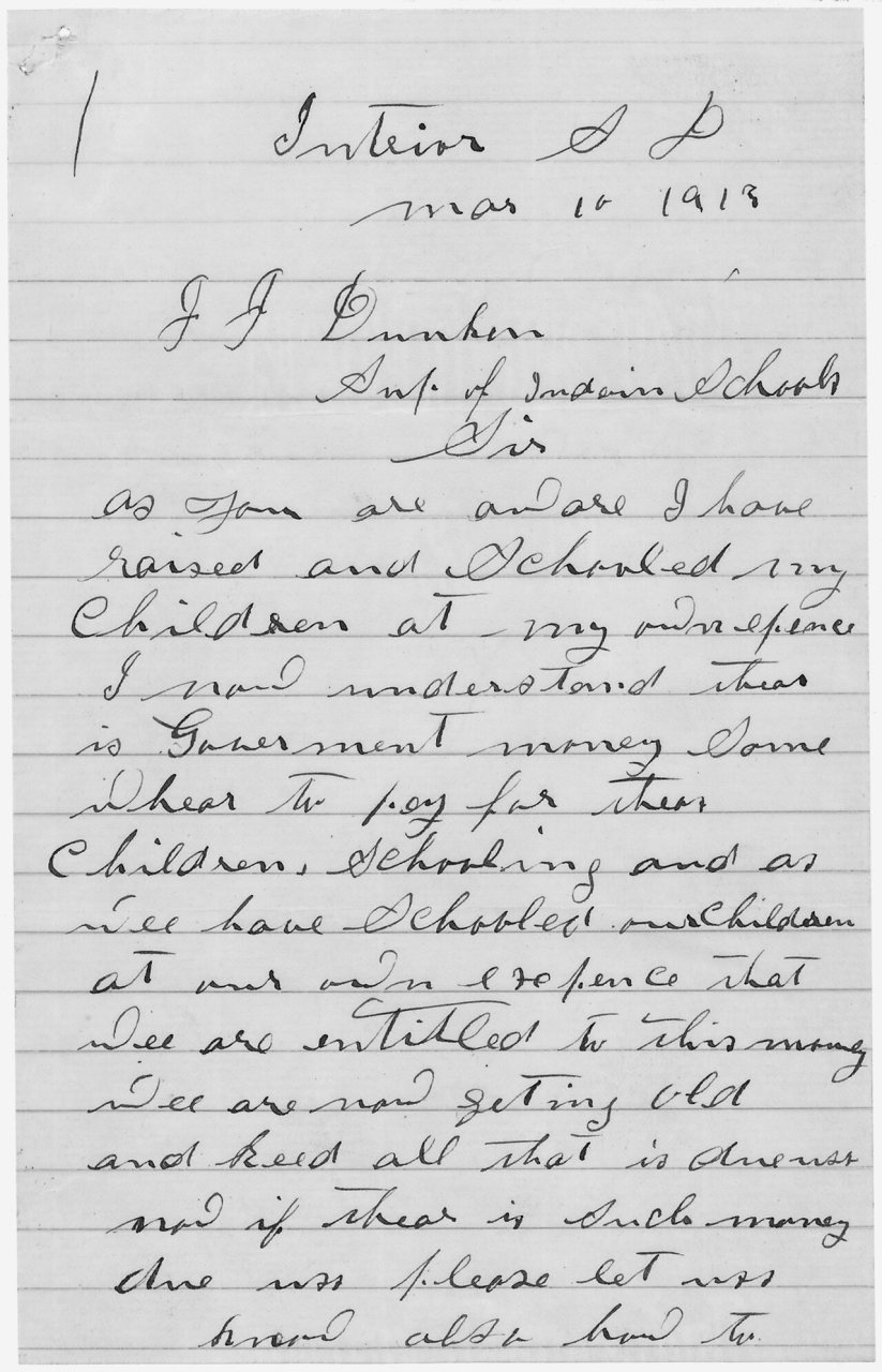 Unknown Correspondent, Interior, South Dakota, to J.J. Dunken [Duncan]